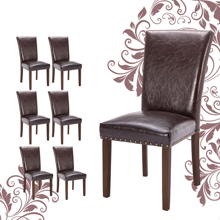 Antique leather dining discount chairs